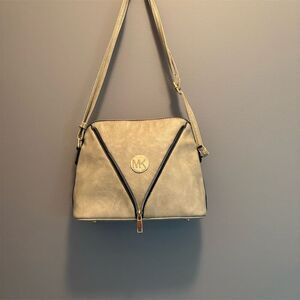 Michael Kors Women's Light Gray Crossbody Bag Medium Adjustable Strap